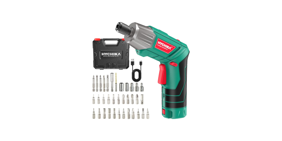 Avvitatore elettrico HYCHIKA 3.6V con maletino accessori - Design compatto e luce LED