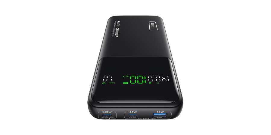 Imagine Powerbank ad alta capacità da 27.000 mAh con ricarica rapida USB-C e display integrato